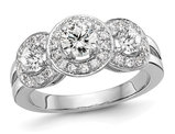 1.30 Carat (ctw SI1-SI2, G-H) Lab-Grown Three-Stone Diamond Engagement Ring 14K White Gold